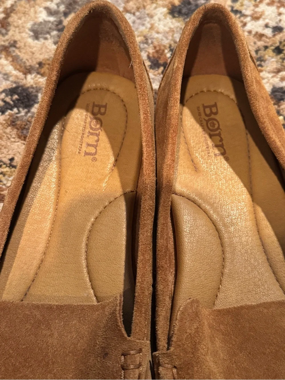 Born Women's Tan Suede Moccasin Loafers size 9
